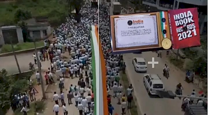 ಬೃಹತ್ ರಾಷ್ಟ್ರ ಧ್ವಜಕ್ಕೆ ಬುಕ್ ಆಫ್ ರೆಕಾರ್ಡ್ ದಾಖಲೆ