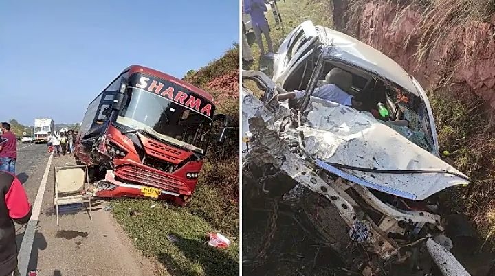 ಹುಬ್ಬಳ್ಳಿ ಹೊರವಲಯದಲ್ಲಿ ಭೀಕರ ರಸ್ತೆ ಅಪಘಾತ: ಚಾಲಕ ಸಾವು, ಐವರಿಗೆ ಗಂಭೀರ ಗಾಯ