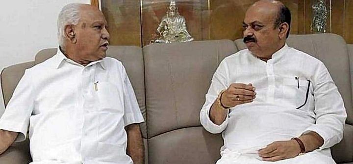 ದೆಹಲಿಗೆ ತೆರಳುವ ಮುನ್ನ ಯಡಿಯೂರಪ್ಪ- ಬೊಮ್ಮಾಯಿ ಭೇಟಿ: ಮಹತ್ವದ ಚರ್ಚೆ