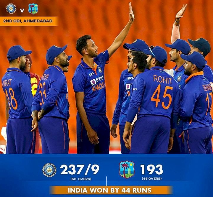 IND vs WI 2nd ODI: ಕನ್ನಡಿಗನ ಬೌಲಿಂಗ್ ದಾಳಿಗೆ ವಿಂಡೀಸ್ ತತ್ತ- ಸರಣಿ ಭಾರತದ ವಶ