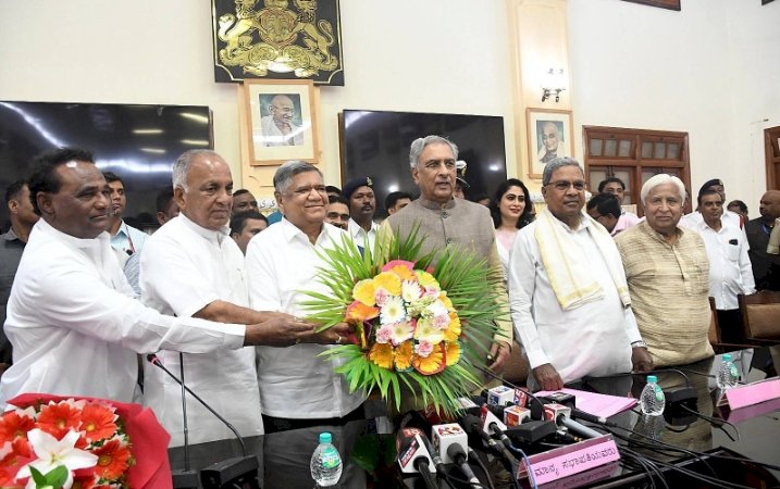 ಮೇಲ್ಮನೆಗೆ ನೂತನವಾಗಿ ಆಯ್ಕೆಯಾದ ಜಗದೀಶ್ ಶೆಟ್ಟರ್ ಸೇರಿ ಮೂವರು ಶಾಸಕರಿಂದ ಪ್ರಮಾಣ ವಚನ