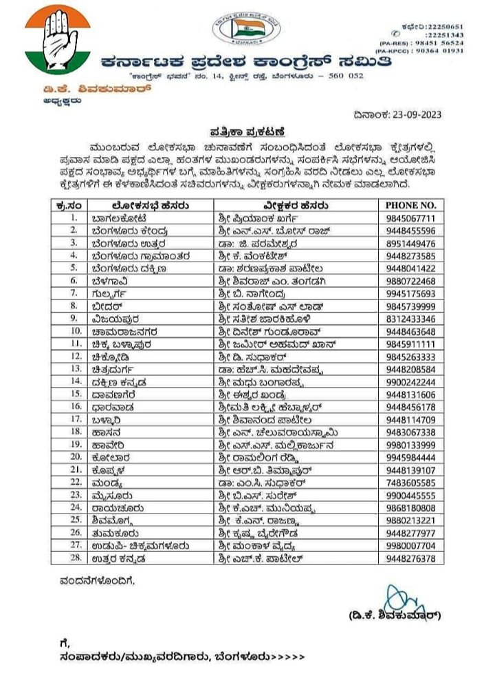 ಲೋಕಸಭೆ ಚುನಾವಣೆ: ಸಂಭಾವ್ಯ ಅಭ್ಯರ್ಥಿಗಳ ಆಯ್ಕೆಗೆ ರಾಜ್ಯ ಕಾಂಗ್ರೆಸ್‌ನಿಂದ ಭರ್ಜರಿ ಪ್ಲಾನ್