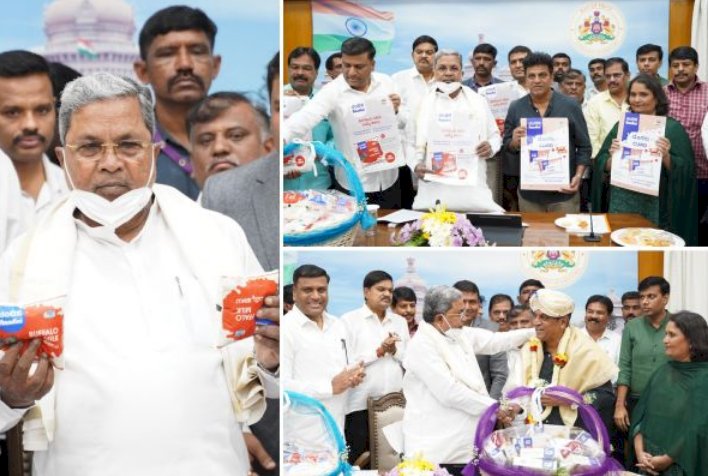 ಕೆಎಂಎಫ್ ನೂತನ ಉತ್ಪನ್ನಗಳ ಬಿಡುಗಡೆ - ನಟ ಶಿವರಾಜ್ ಕುಮಾರ್‌ಗೆ ಸಿಎಂ ಸನ್ಮಾನ