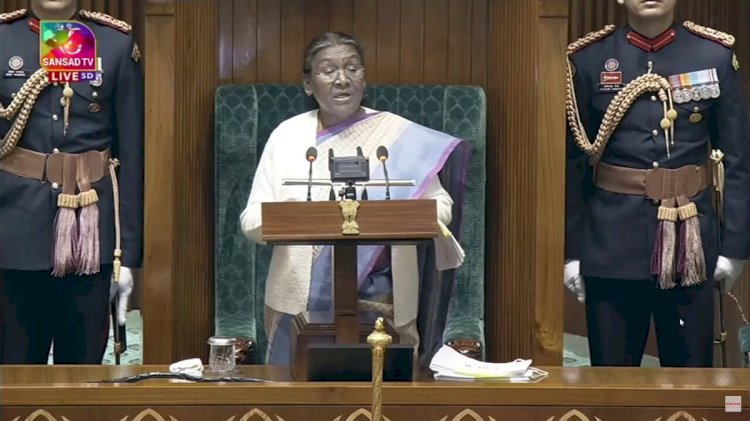 ಬಜೆಟ್ ಅಧಿವೇಶನ ಆರಂಭ | ನೂತನ ಸಂಸತ್ನಲ್ಲಿ ಮೊದಲ ಭಾಷಣಗೈದ ರಾಷ್ಟ್ರಪತಿ ದ್ರೌಪದಿ ಮುರ್ಮು