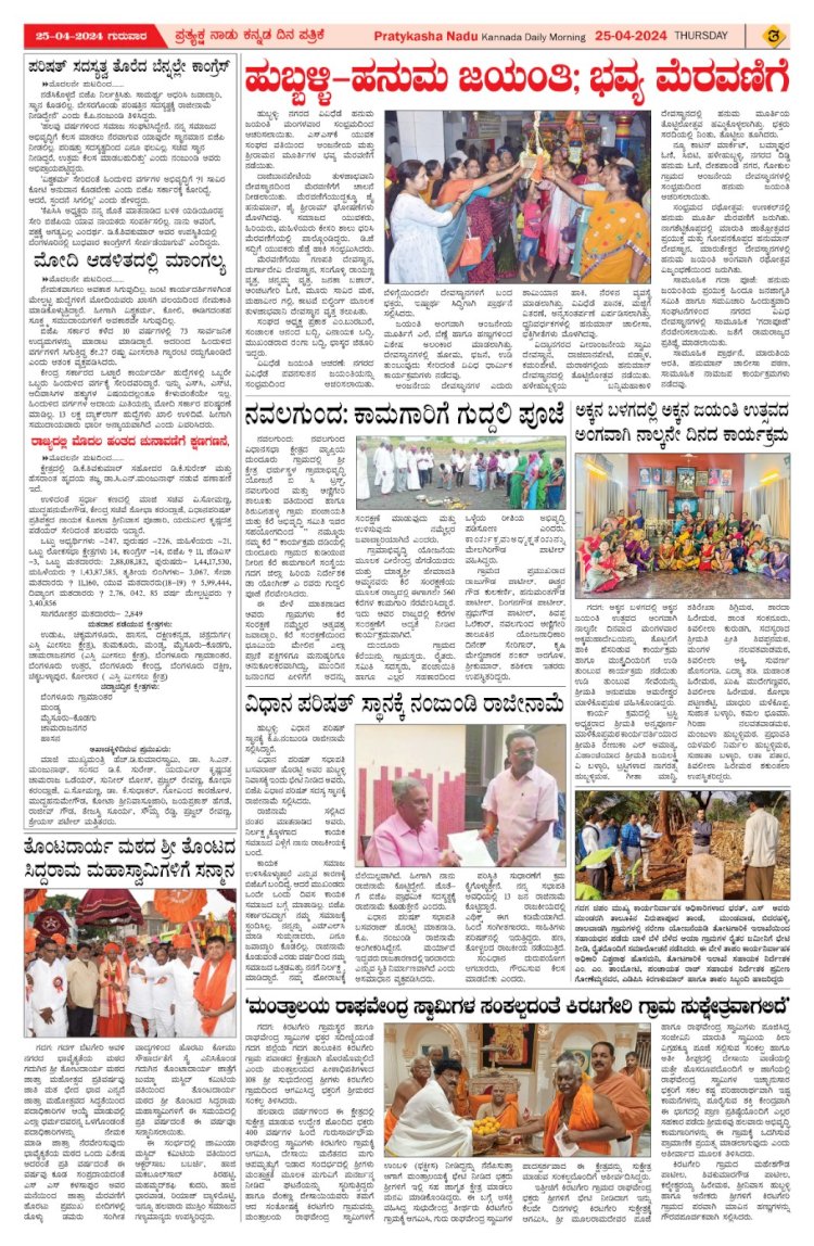 Pratyaksha Nadu E-Paper 25-04-2024