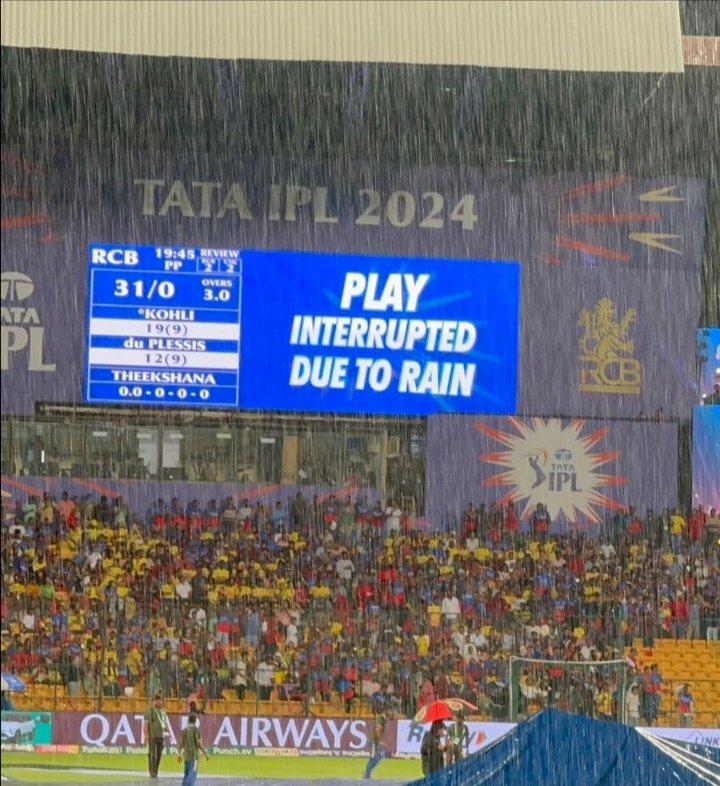IPL 2024 | RCBvsCSK ಪಂದ್ಯಕ್ಕೆ ಮಳೆ ಅಡ್ಡಿ