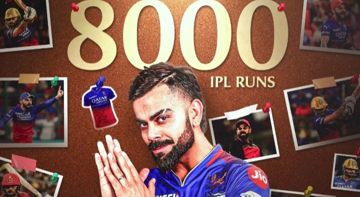 ಐಪಿಎಲ್ನಲ್ಲಿ ಇತಿಹಾಸ ಬರೆದ ಕಿಂಗ್ ಕೊಹ್ಲಿ..! 8000 ರನ್ ಗಳಿಸಿದ ಮೊದಲ ಬ್ಯಾಟ್ಸ್‌ಮನ್