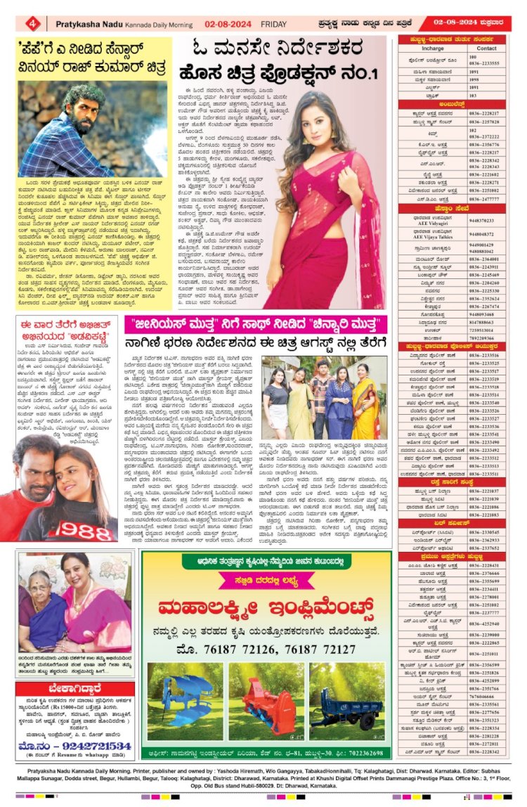 Pratyaksha Nadu E-Paper 02-08-2024