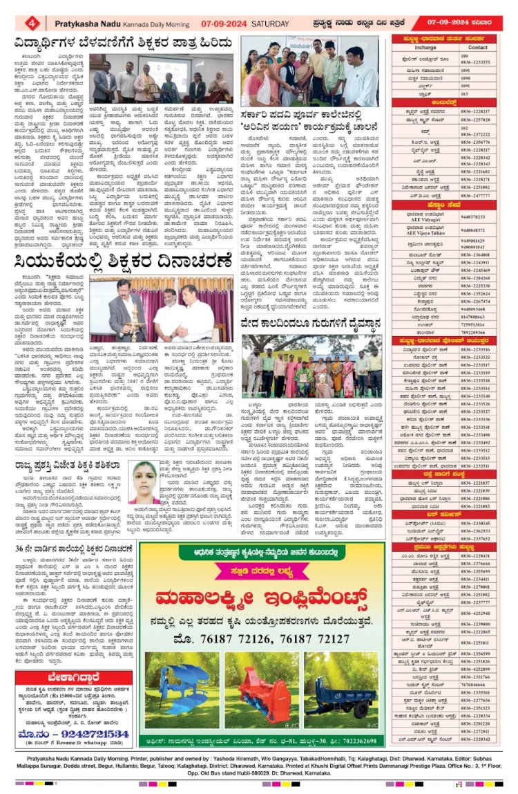 Pratyaksha Nadu E-Paper 07-09-2024