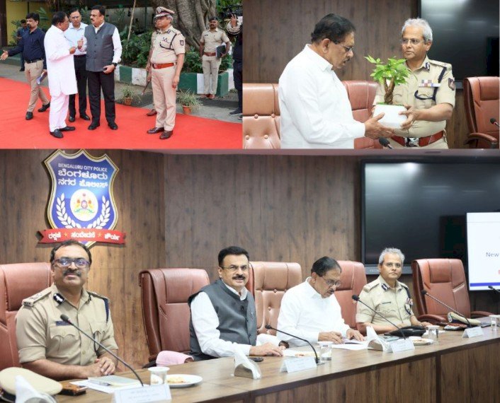 ಬೆಂಗಳೂರು: ಹಿರಿಯ ಪೊಲೀಸ್ ಅಧಿಕಾರಿಗಳೊಂದಿಗೆ ಗೃಹ ಸಚಿವ ಜಿ.ಪರಮೇಶ್ವರ್ ಸಭೆ