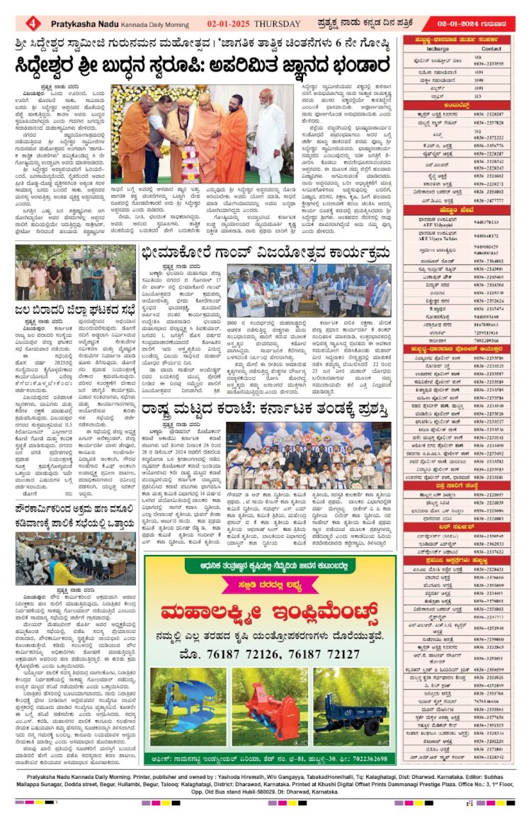 Pratyaksha Nadu E-Paper 01-01-2025