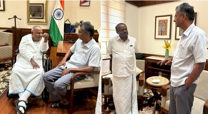 ಕೂತಹಲ ಕೆರಳಿಸಿದ HDK, HDD ಜೊತೆ ಸತೀಶ್ ಜಾರಕಿಹೊಳಿ‌ ಚರ್ಚೆ