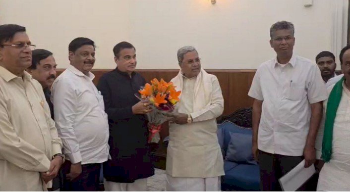 ರಾಷ್ಟ್ರೀಯ ಹೆದ್ದಾರಿ ಯೋಜನೆಗಳ ಬಗ್ಗೆ ಕೇಂದ್ರ ಸಚಿವ ನಿತಿನ್ ಗಡ್ಕರಿ ಜೊತೆ ಸಿಎಂ ಸಿದ್ದರಾಮಯ್ಯ ಚರ್ಚೆ