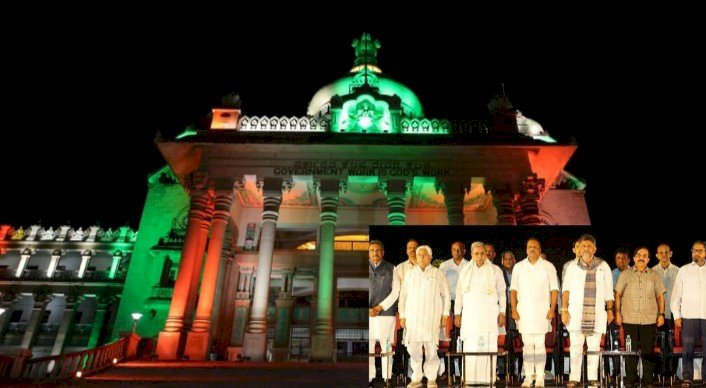 ಬೆಂಗಳೂರು: ವಿಧಾನಸೌಧಕ್ಕೆ ವಿದ್ಯುತ್ ದೀಪಗಳ ಅಲಂಕಾರ